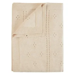 BIBS Knitted Blanket, Pointelle - Ivory
