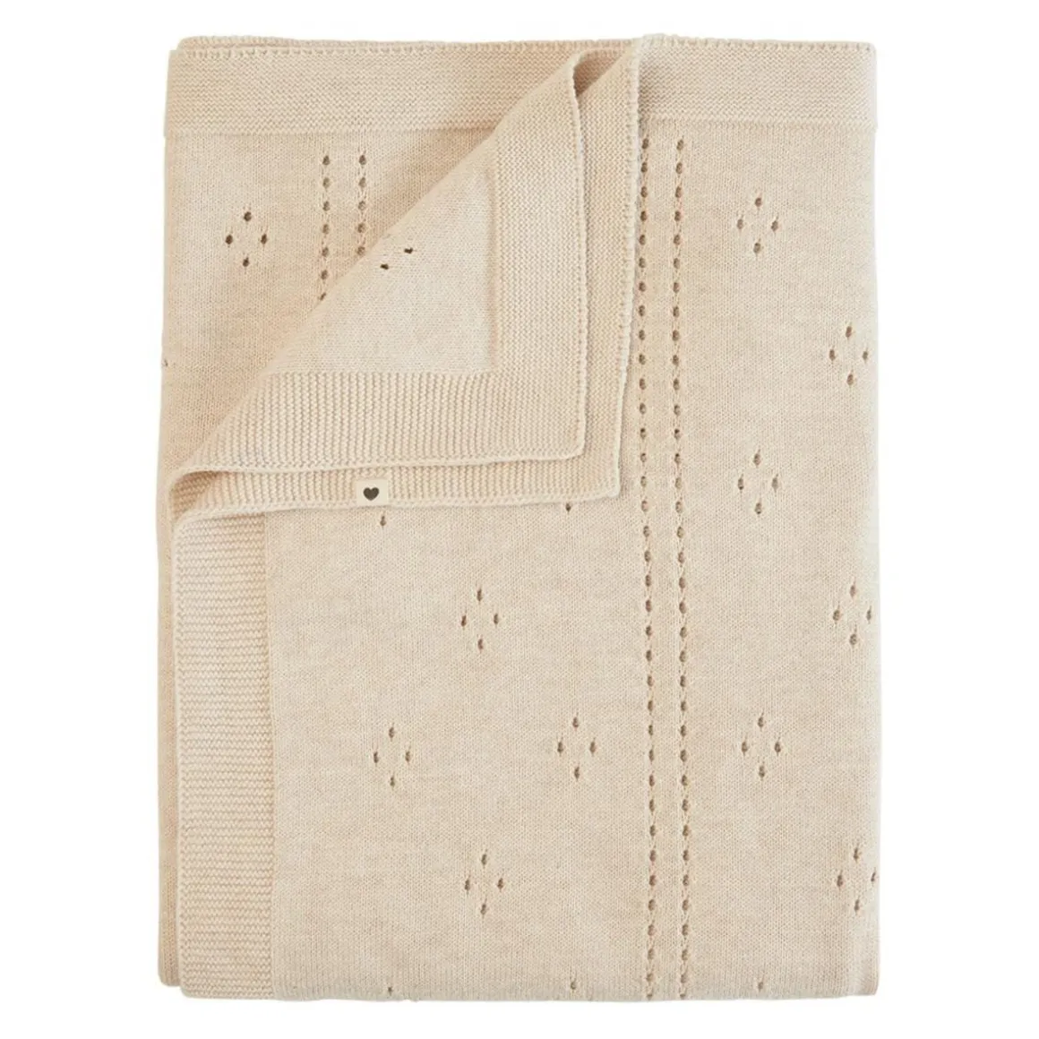 BIBS Knitted Blanket, Pointelle - Ivory