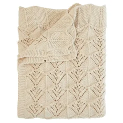 BIBS Knitted Blanket, Wavy - Ivory
