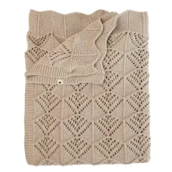 BIBS Knitted Blanket, Wavy - Vanilla