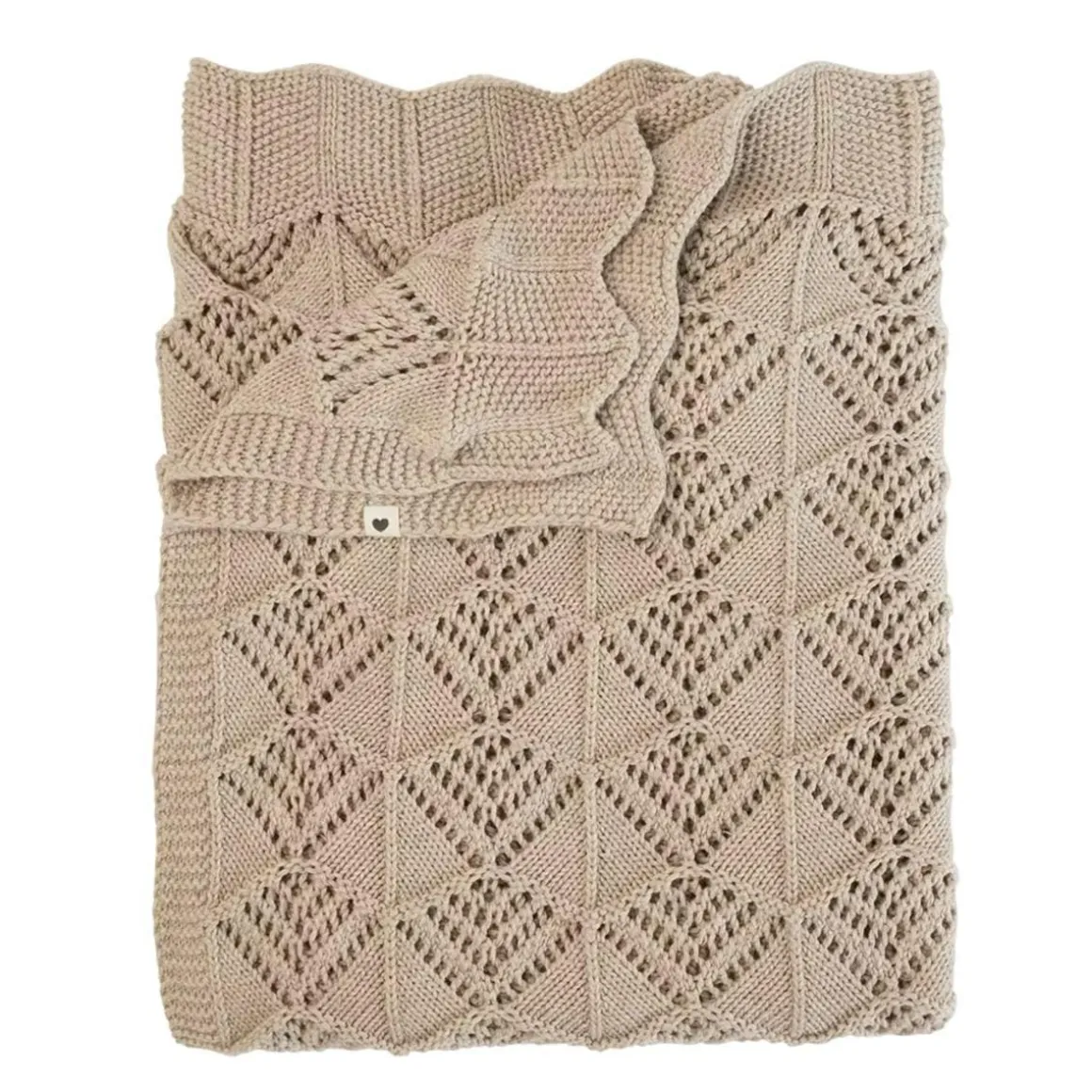 BIBS Knitted Blanket, Wavy - Vanilla