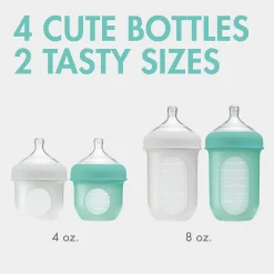 Boon NURSH Silicone Pouch Bottle Feeding and Cleaning Set