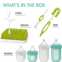 Boon NURSH Silicone Pouch Bottle Feeding and Cleaning Set
