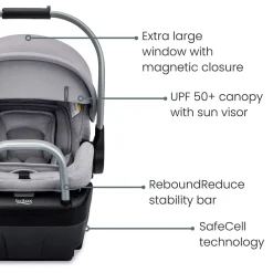 Britax Cypress Infant Car Seat with Alpine Anti-Rebound Base - Ponte Stone