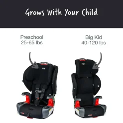Britax Grow With You ClickTight Harness Booster Car Seat - Black Contour