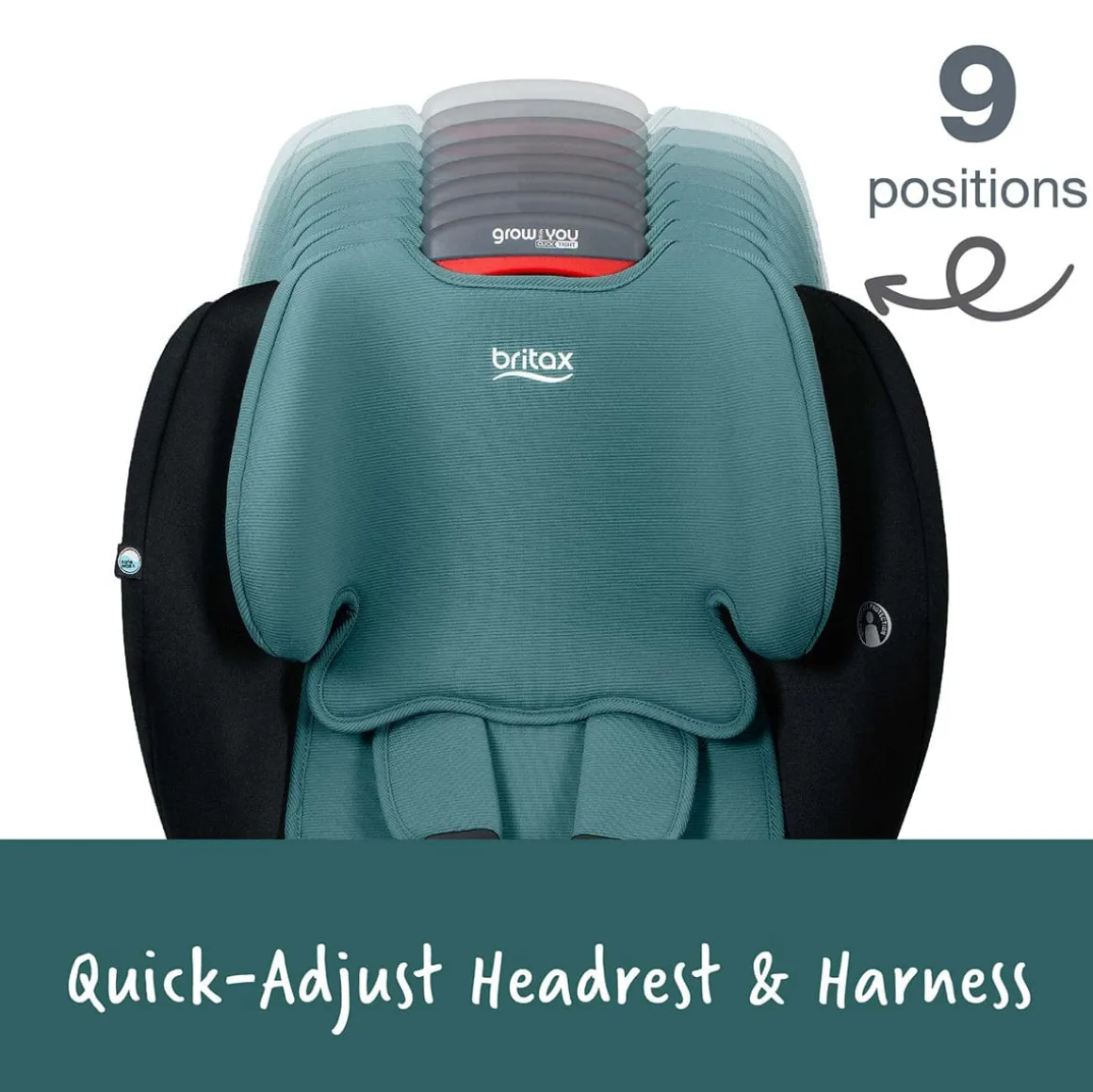 Britax Grow With You ClickTight Harness Booster Car Seat - Green Contour