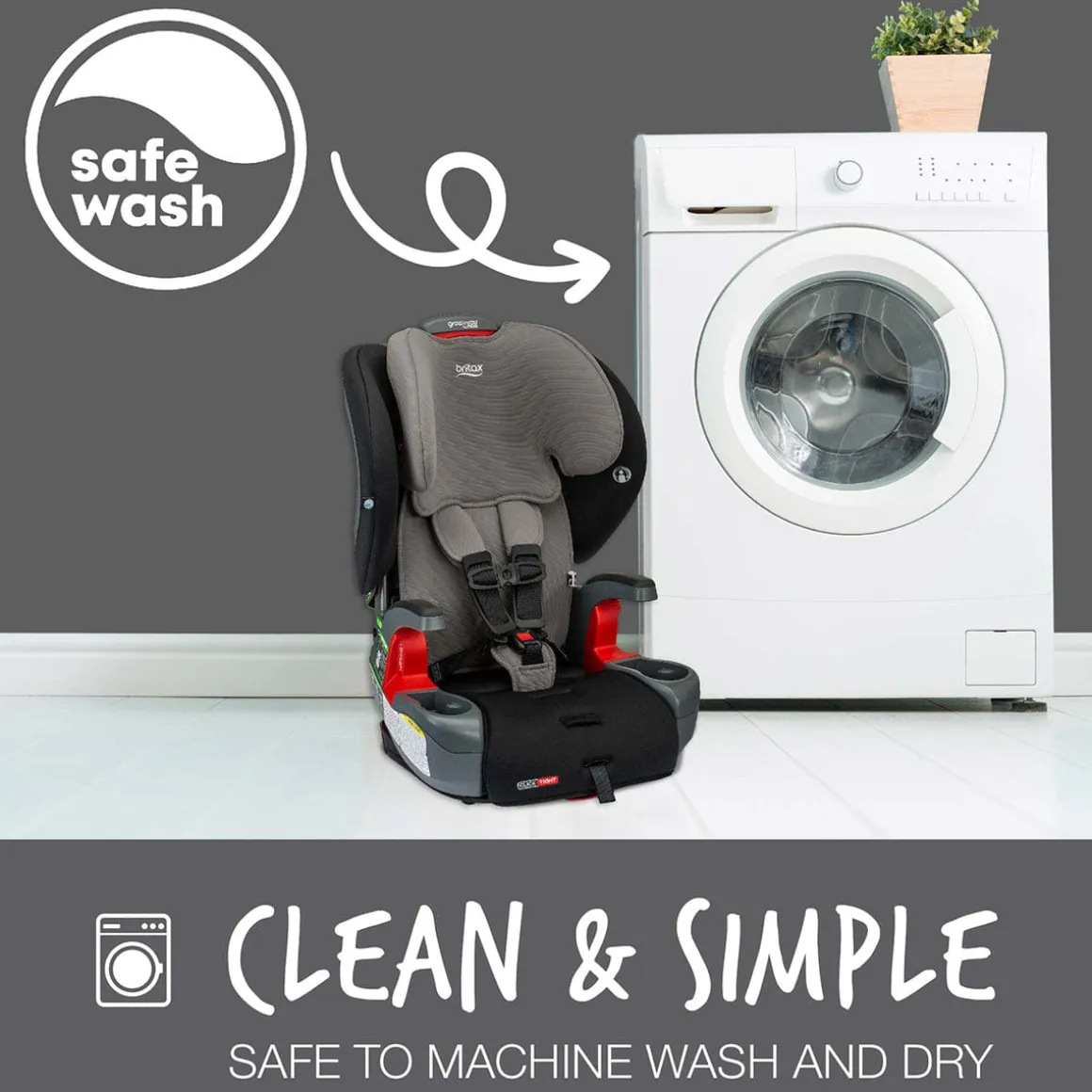 Britax Grow With You ClickTight Harness Booster Car Seat - Grey Contour