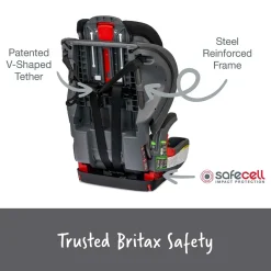 Britax Grow With You Harness Booster Car Seat - Mod Black SafeWash