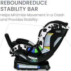 Britax Poplar S ClickTight Convertible Car Seat, Slim 17-Inch Design - Cowmooflage