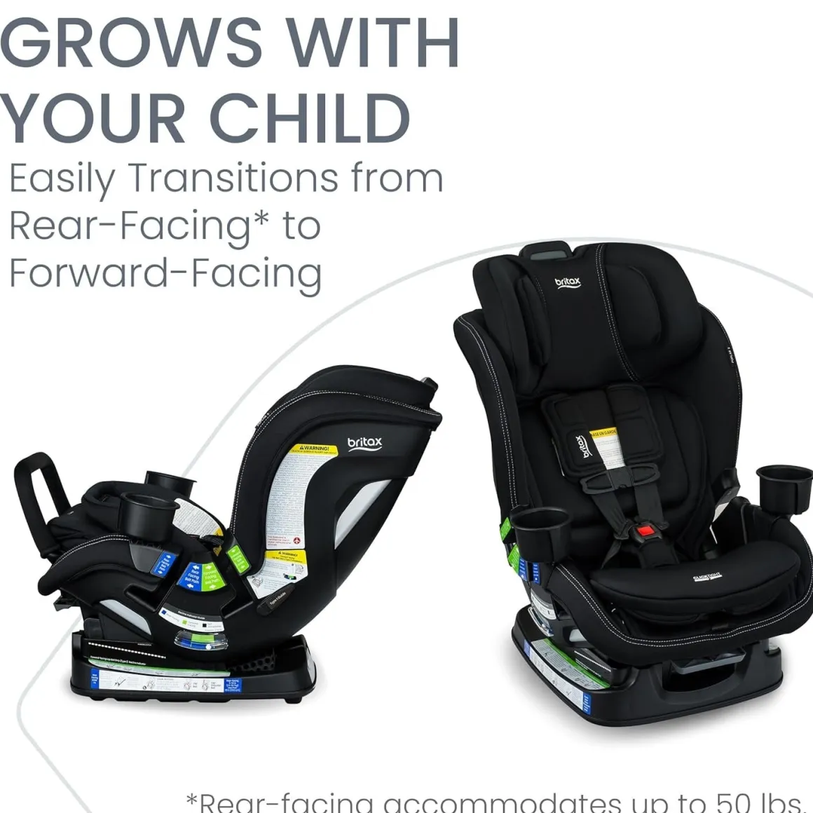Britax Poplar S ClickTight Convertible Car Seat, Slim 17-Inch Design - Onyx