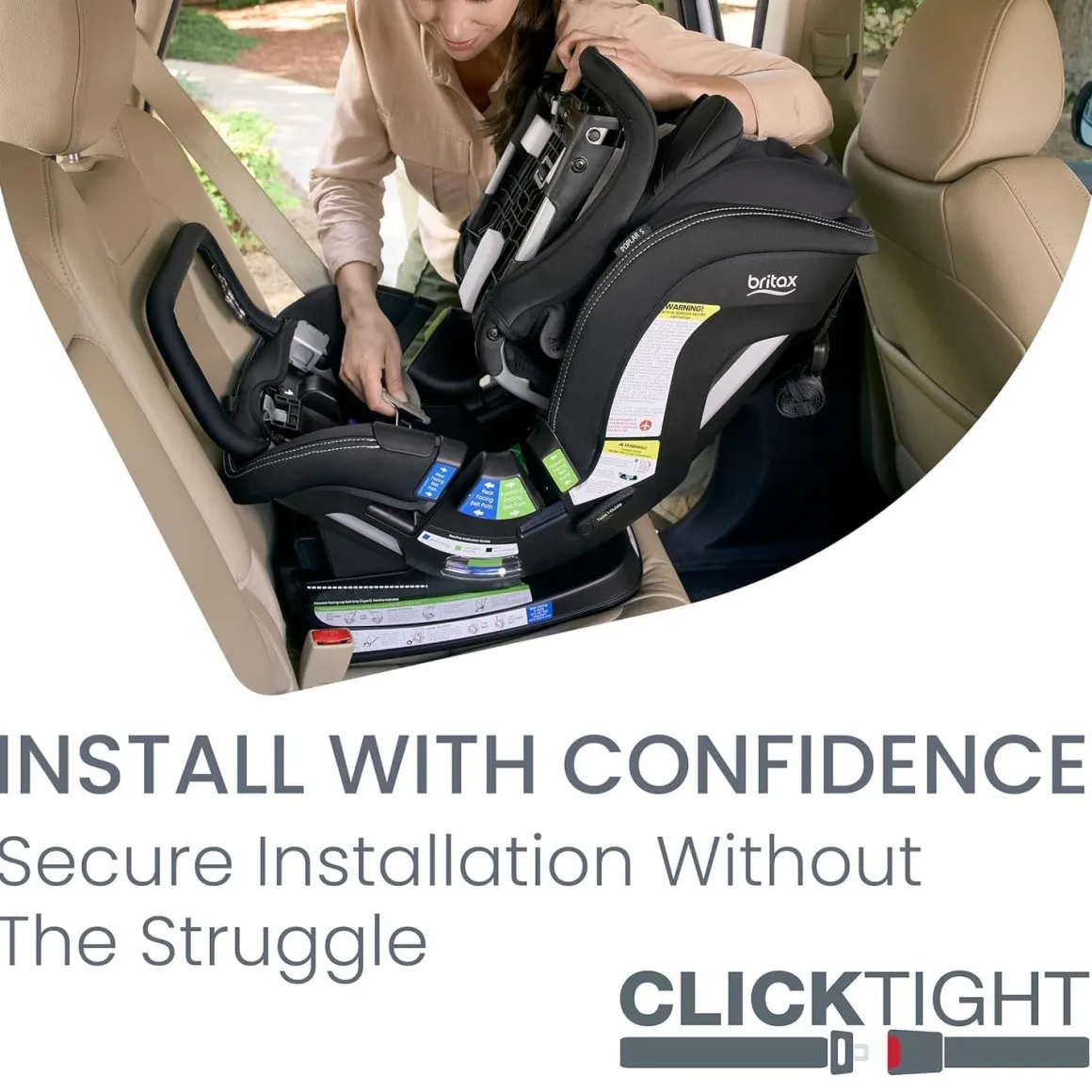 Britax Poplar S ClickTight Convertible Car Seat, Slim 17-Inch Design - Onyx