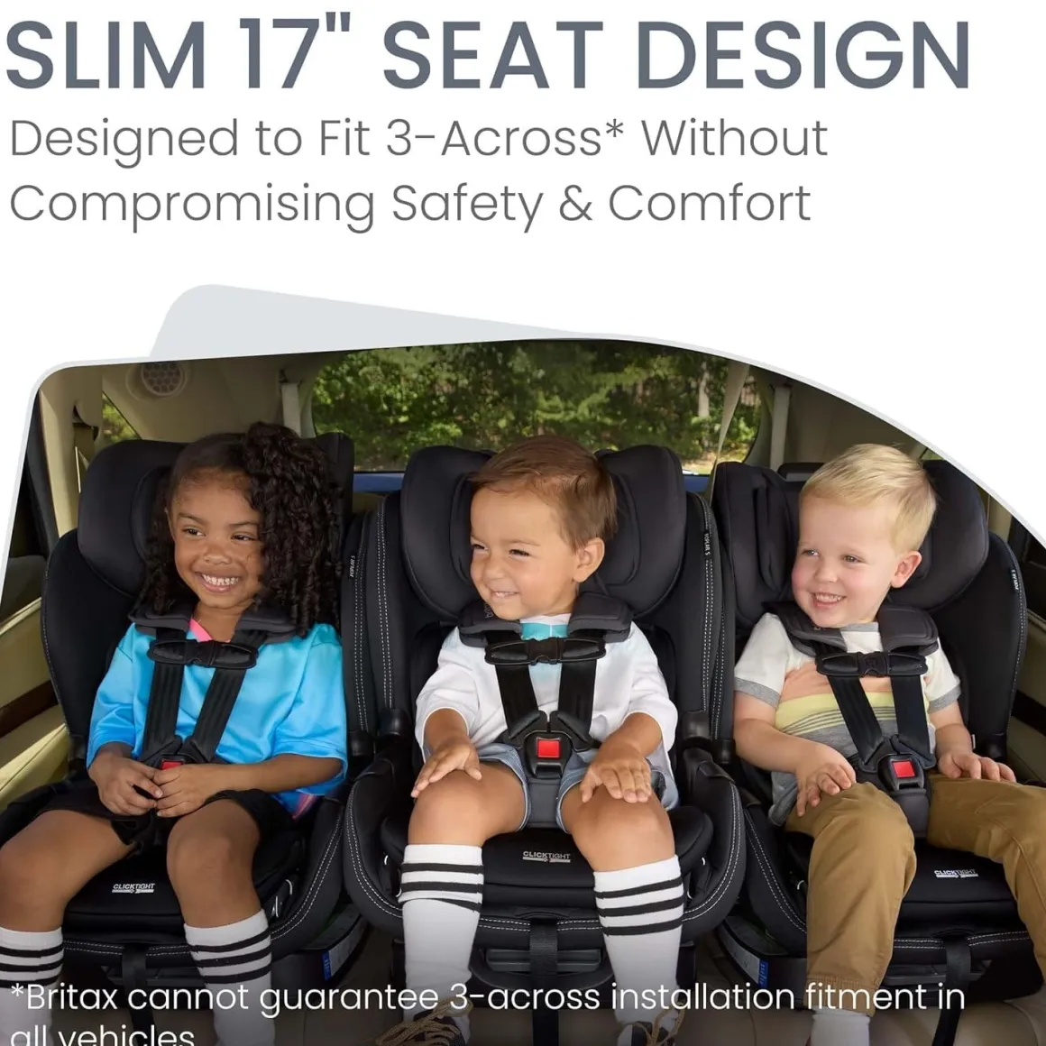 Britax Poplar S ClickTight Convertible Car Seat, Slim 17-Inch Design - Onyx