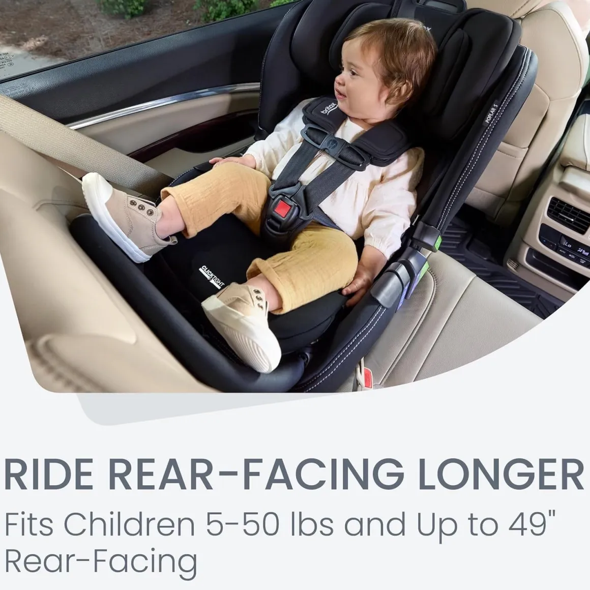 Britax Poplar S ClickTight Convertible Car Seat, Slim 17-Inch Design - Onyx