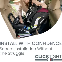 Britax Poplar S ClickTight Convertible Car Seat, Slim 17-Inch Design - Ruby Onyx