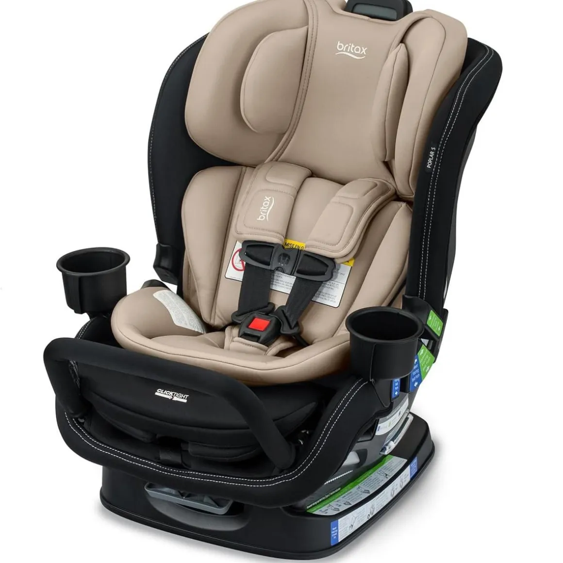 Britax Poplar S ClickTight Convertible Car Seat, Slim 17-Inch Design - Sand Onyx