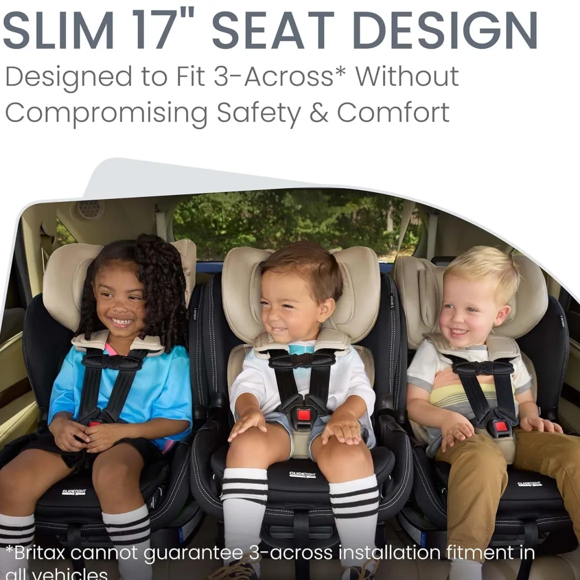 Britax Poplar S ClickTight Convertible Car Seat, Slim 17-Inch Design - Sand Onyx