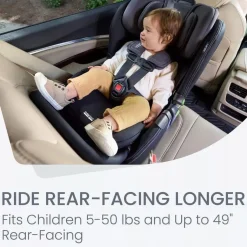 Britax Poplar S ClickTight Convertible Car Seat, Slim 17-Inch Design - Stone Onyx