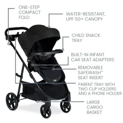 Britax Willow Brook S+ Travel System with Alpine Anti-Rebound Base - Raven Black