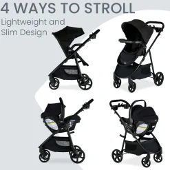 Britax Willow Brook S+ Travel System with Alpine Anti-Rebound Base - Raven Black