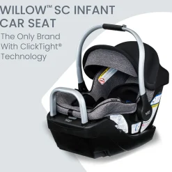Britax Willow SC Infant Car Seat with Alpine Base - Pindot Onyx