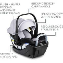 Britax Willow S Infant Car Seat with Alpine Anti-Rebound Base - Glacier Onyx