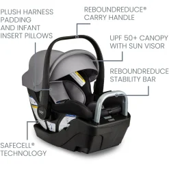 Britax Willow S Infant Car Seat with Alpine Anti-Rebound Base - Graphite Onyx