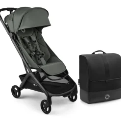 Bugaboo Butterfly 2 Complete Stroller + Travel Bag Bundle - Black / Forest Green / Forest Green
