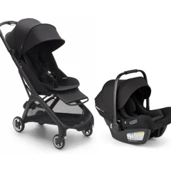 Bugaboo Butterfly 1 + Turtle Air Shield Travel System Bundle - Black / Midnight Black / Black