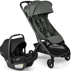 Bugaboo Butterfly 2 + Turtle Air Shield Travel System Bundle - Black / Forest Green / Forest Green / Black