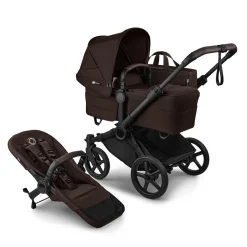 Bugaboo Donkey 6 Complete Single-to-Double Stroller - Black / Cocoa Brown / Cocoa Brown