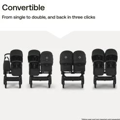 Bugaboo Donkey 6 Complete Single-to-Double Stroller - Black / Deep Indigo / Deep Indigo
