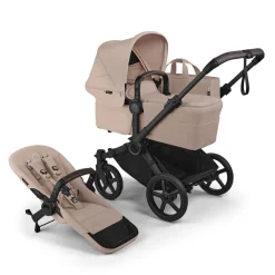 Bugaboo Donkey 6 Complete Single-to-Double Stroller - Black / Desert Taupe Melange / Desert Taupe Melange