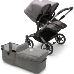 Bugaboo Donkey 5 Duo Complete Stroller Bundle - Graphite / Grey Melange / Grey Melange