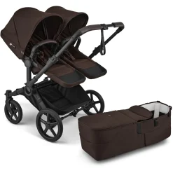 Bugaboo Donkey 6 Duo Complete Stroller Bundle - Black / Cocoa Brown / Cocoa Brown