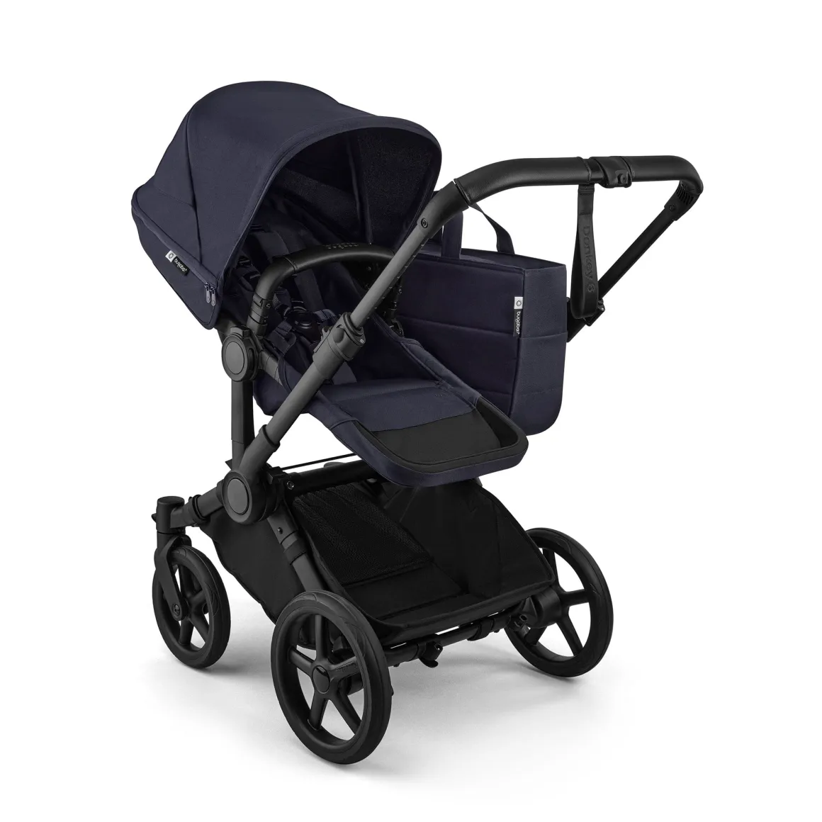 Bugaboo Donkey 6 Duo Complete Stroller Bundle - Black / Deep Indigo / Deep Indigo