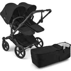Bugaboo Donkey 6 Duo Complete Stroller Bundle - Black / Heritage Black / Heritage Black