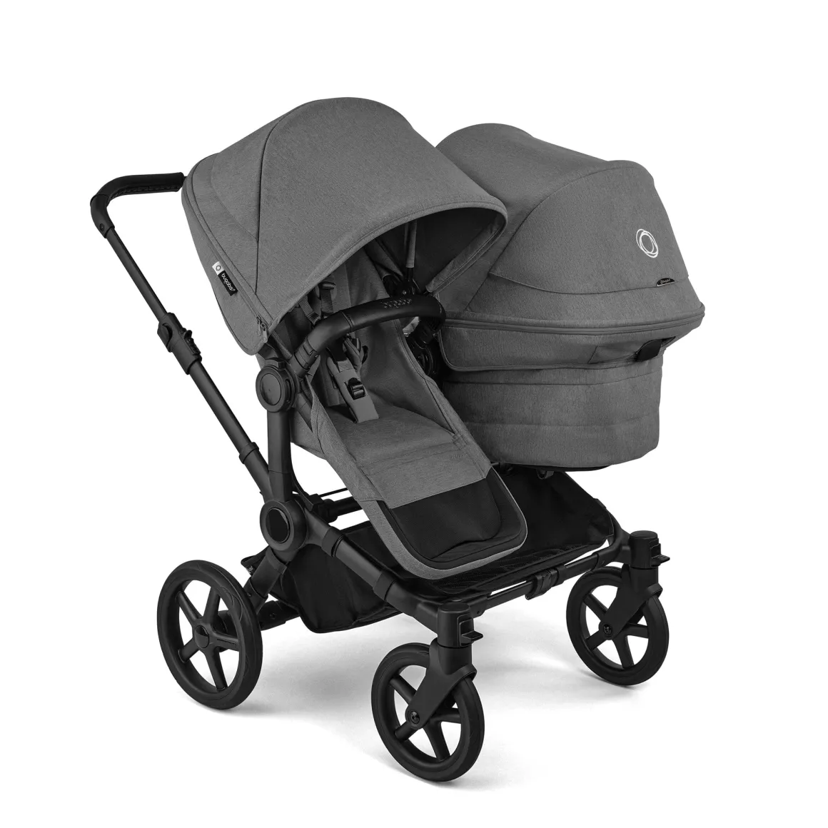 Bugaboo Donkey 6 Duo Complete Stroller Bundle - Black / Moon Grey / Moon Grey