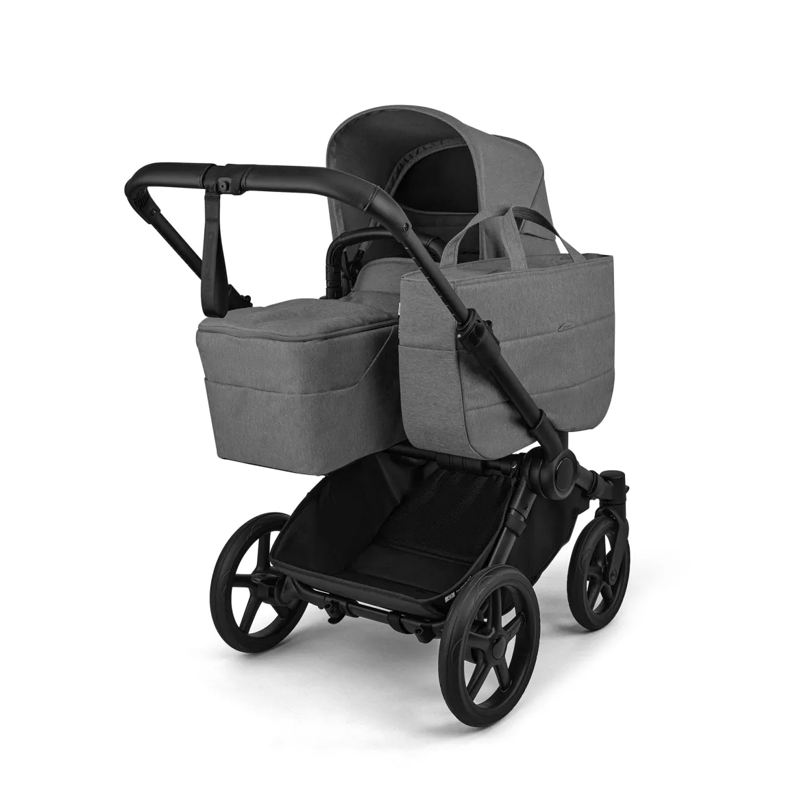Bugaboo Donkey 6 Duo Complete Stroller Bundle - Black / Moon Grey / Moon Grey