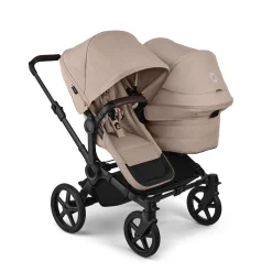 Bugaboo Donkey 6 Duo + Turtle Air Shield Travel System Bundle - Black / Desert Taupe Melange / Desert Taupe Melange