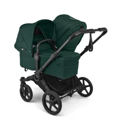 Bugaboo Donkey 6 Duo + Turtle Air Shield Travel System Bundle - Black / Fern Green / Fern Green
