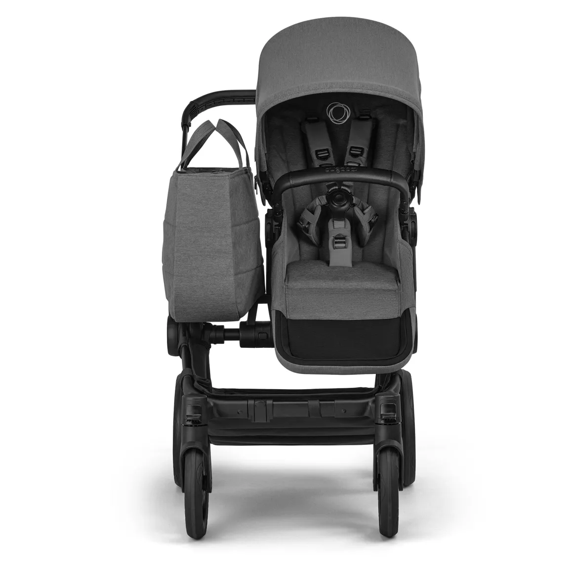 Bugaboo Donkey 6 Duo + Turtle Air Shield Travel System Bundle - Black / Moon Grey / Moon Grey