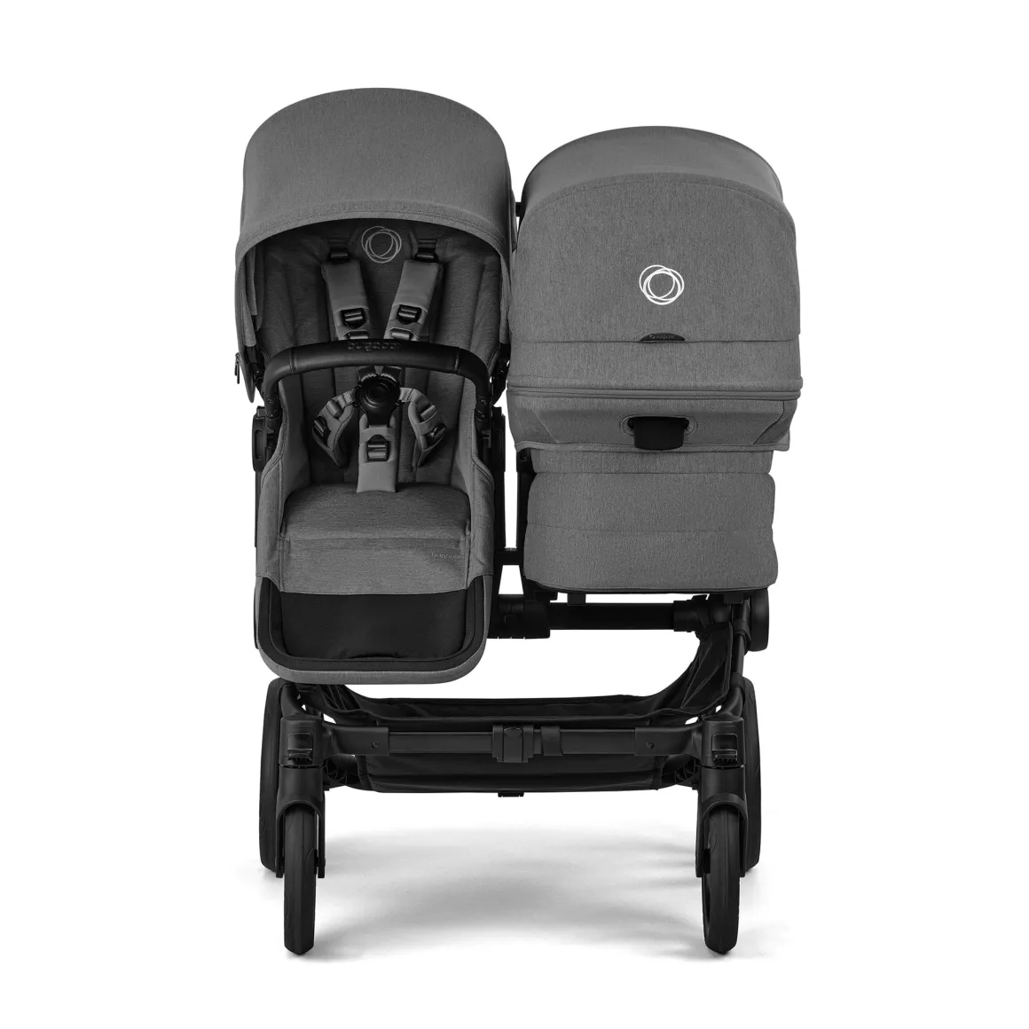 Bugaboo Donkey 6 Duo + Turtle Air Shield Travel System Bundle - Black / Moon Grey / Moon Grey