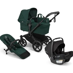 Bugaboo Donkey 6 Mono + Turtle Air Shield Travel System Bundle - Black / Fern Green / Fern Green