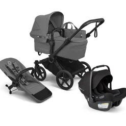 Bugaboo Donkey 6 Mono + Turtle Air Shield Travel System Bundle - Black / Moon Grey / Moon Grey