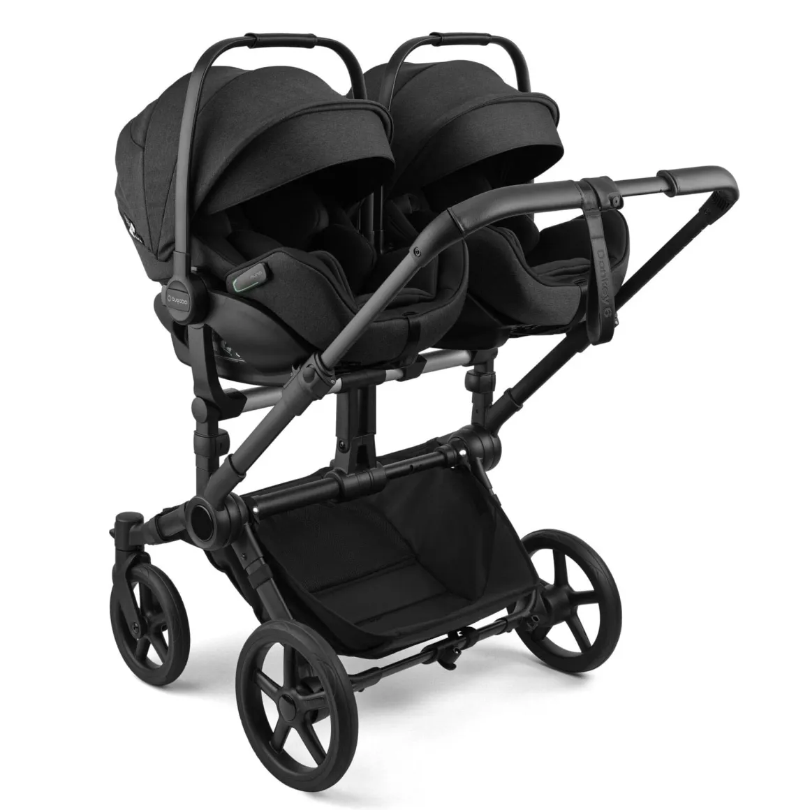 Bugaboo Donkey 6 + Turtle Air Shield Twin Travel System Bundle - Black / Fern Green / Fern Green
