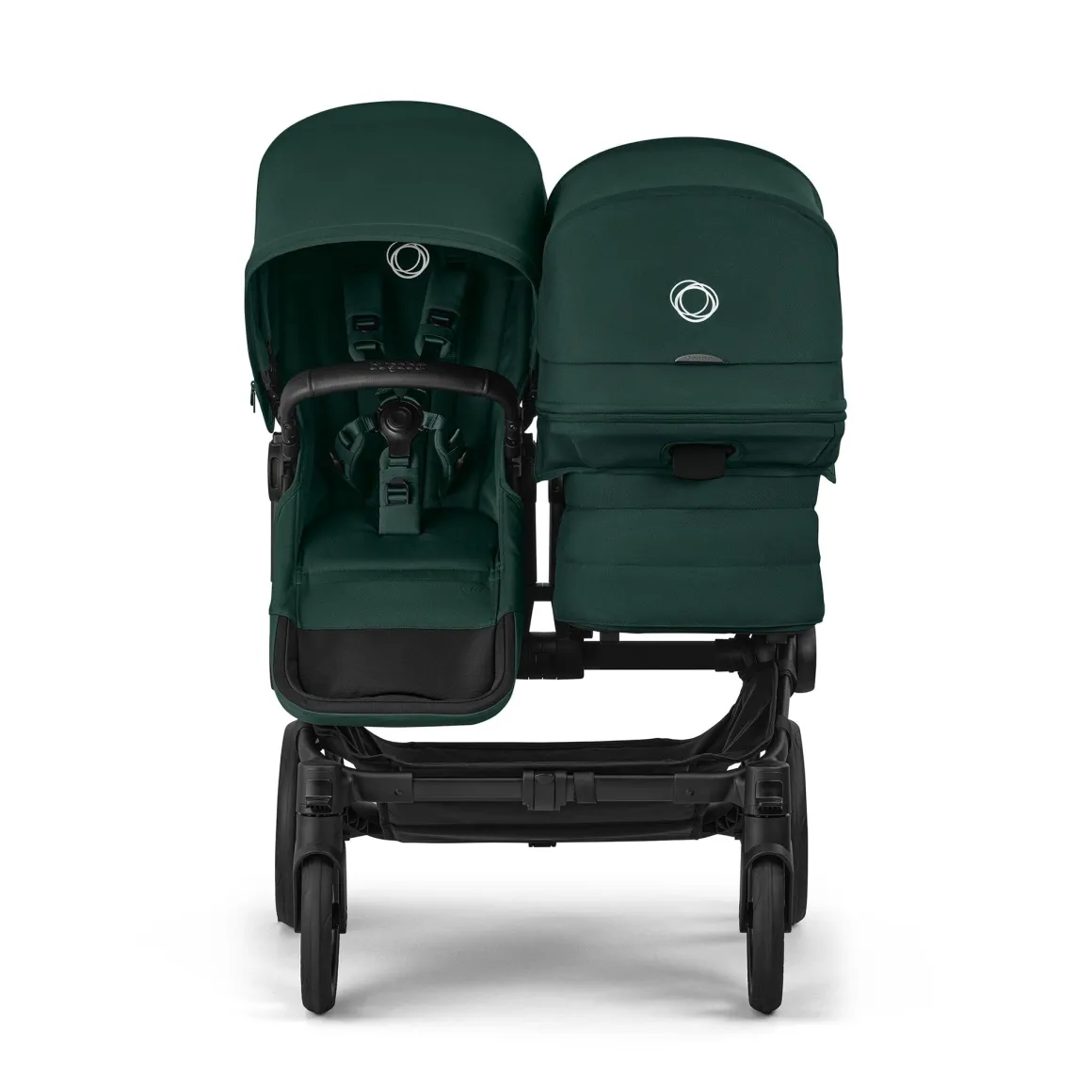Bugaboo Donkey 6 + Turtle Air Shield Twin Travel System Bundle - Black / Fern Green / Fern Green