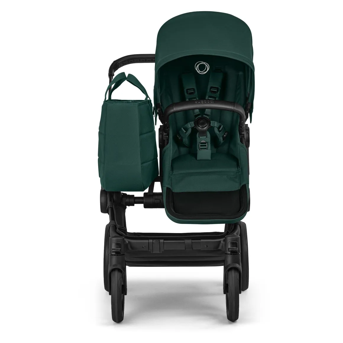 Bugaboo Donkey 6 + Turtle Air Shield Twin Travel System Bundle - Black / Fern Green / Fern Green