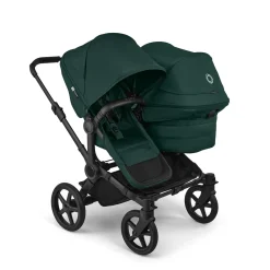 Bugaboo Donkey 6 + Turtle Air Shield Twin Travel System Bundle - Black / Fern Green / Fern Green