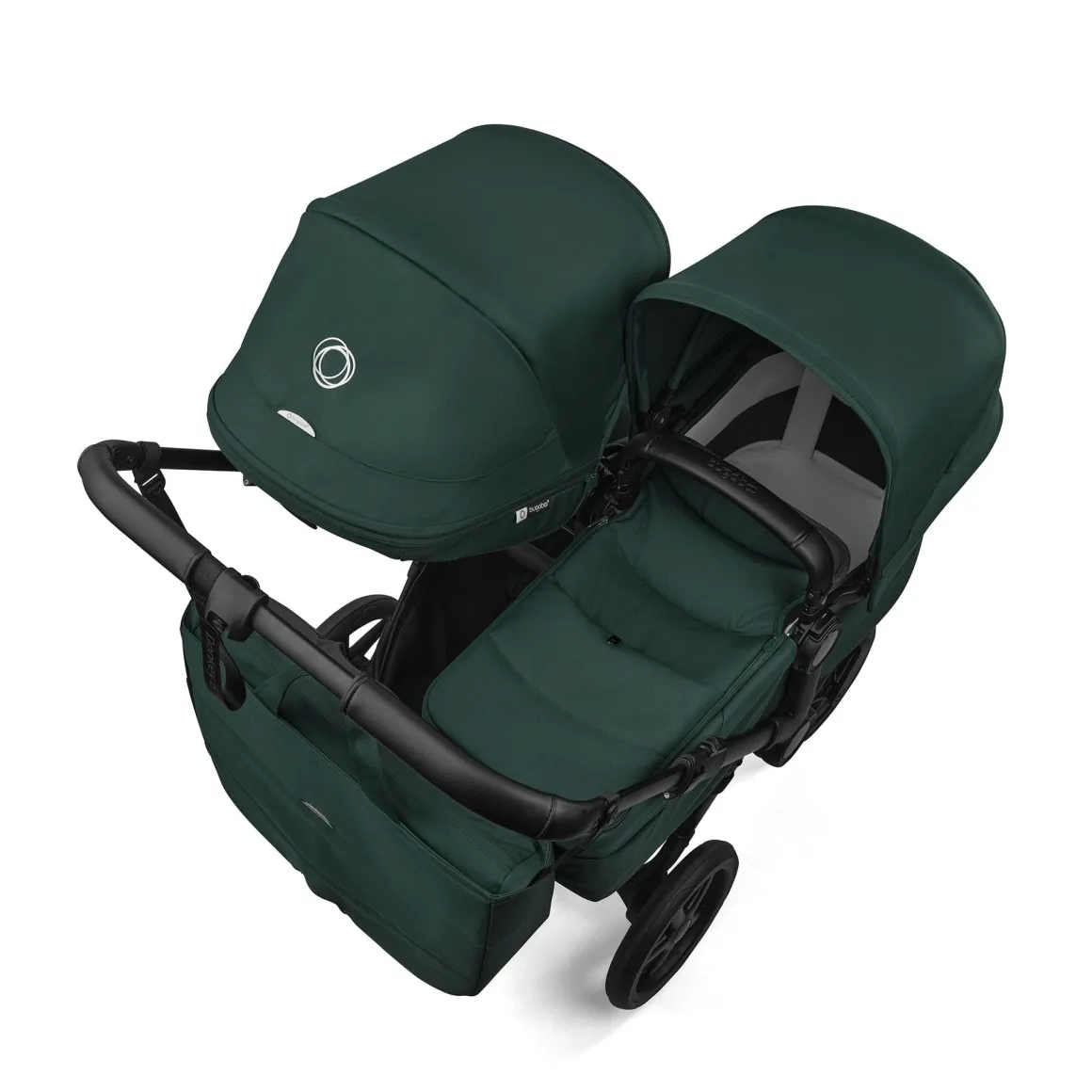 Bugaboo Donkey 6 + Turtle Air Shield Twin Travel System Bundle - Black / Fern Green / Fern Green