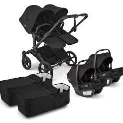 Bugaboo Donkey 6 + Turtle Air Shield Twin Travel System Bundle - Black / Heritage Black / Heritage Black